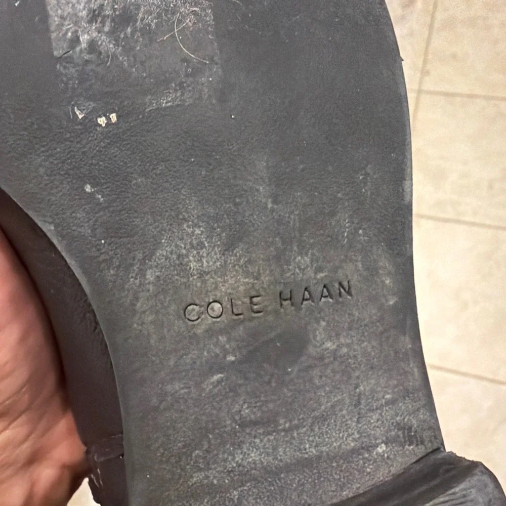 Cole Haan Womens Black Leather Tall Riding Boots W00214 Mixed Media Stretch 8B